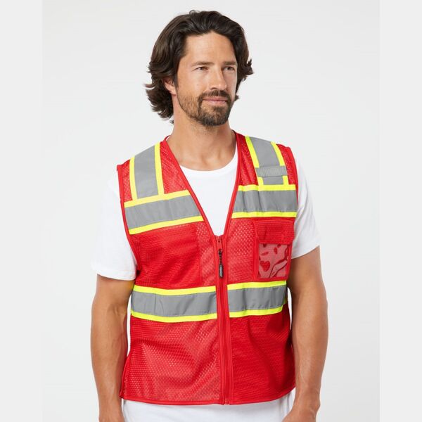 Unisex EV Series® Enhanced Visibility 3 Pocket Mesh Vest Thumbnail