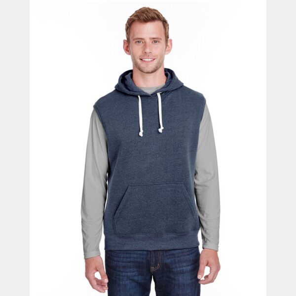Adult Triblend Fleece Sleeveless Hooded Sweatshirt Thumbnail