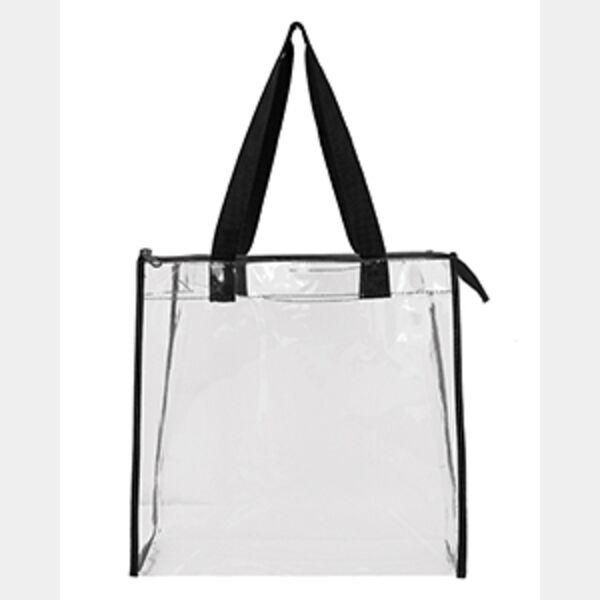 Clear Tote with Gusseted And Zippered Top Thumbnail