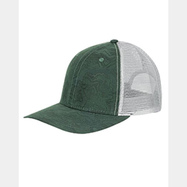 Structured Mid Profile Camo Print Trucker Hat Thumbnail