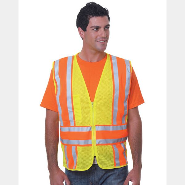 Unisex USA Made Class 2, Level 2 ANSI High Vis Mesh Safety Vest Thumbnail
