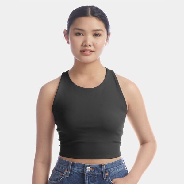 Women's Crop Racerback Tank Top Thumbnail