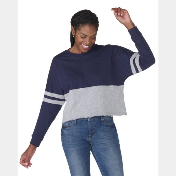 Ladies' Cropped Retro Pom Pom Jersey Fleece Thumbnail