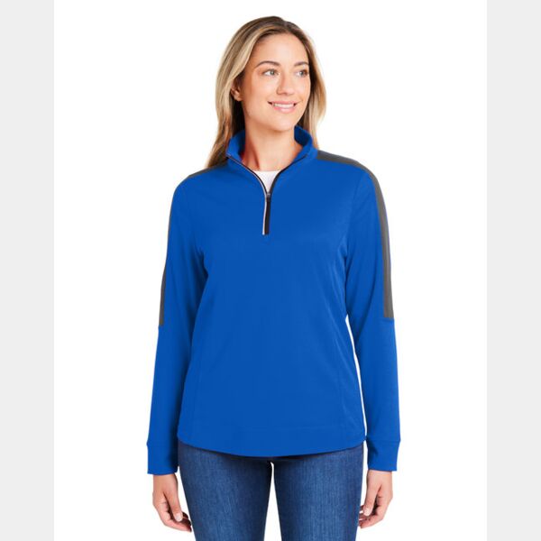 Ladies' Market Snag Protect Mesh Colorblock Quarter-Zip Thumbnail