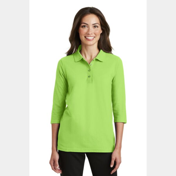Women's Silk Touch 3/4 Sleeve Polo Thumbnail