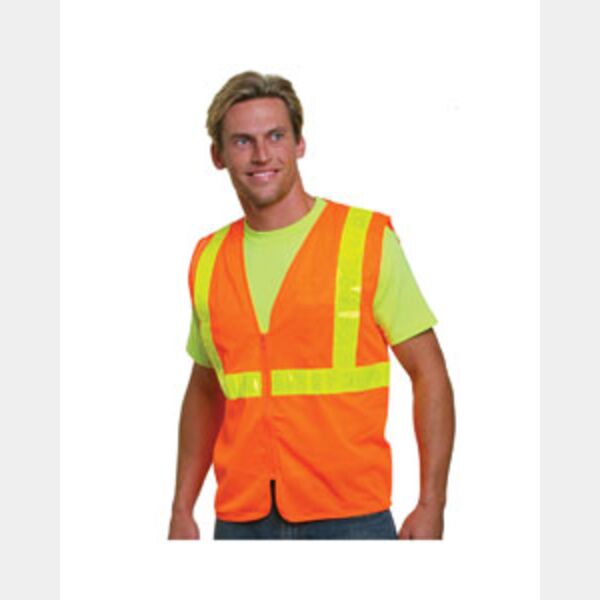 Unisex USA Made M22610/LZ, Class 2, Level 2 ANSI High Vis Mesh Safety Vest Thumbnail