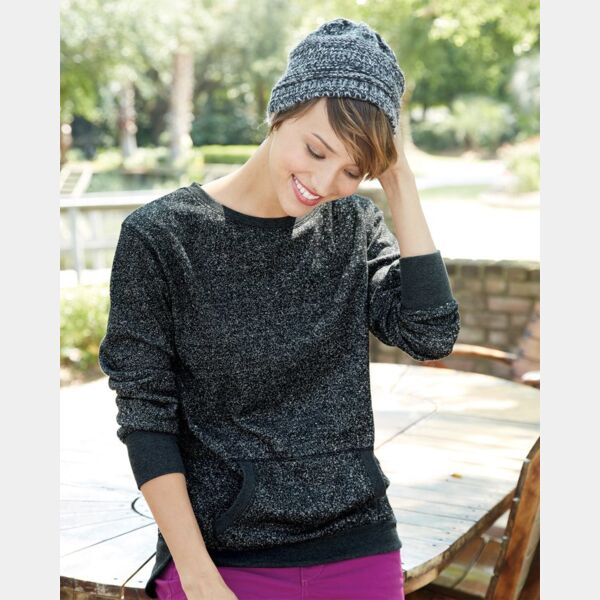 Women’s Glitter French Terry Wide Neck Sweatshirt Thumbnail