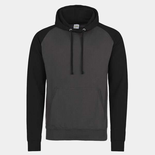 Adult Midweight Contrast Baseball Hooded Sweatshirt Thumbnail