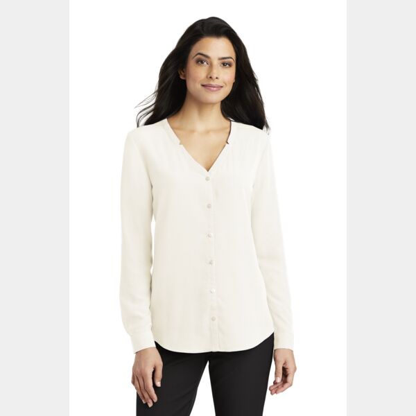 Women's Long Sleeve Button Front Blouse Thumbnail