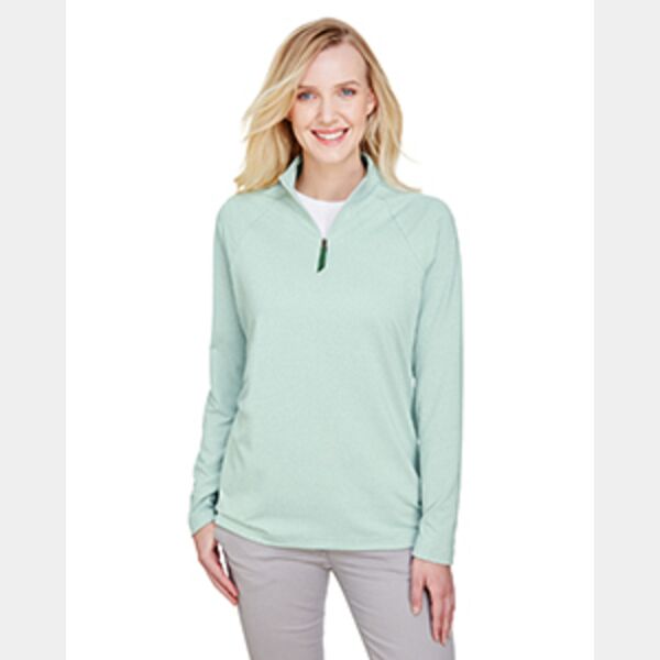 CrownLux Performance® Ladies' Clubhouse Micro-Stripe Quarter-Zip Thumbnail