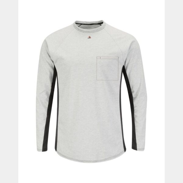 Men's Long Sleeve FR Two-Tone Base Layer with Concealed Chest Pocket - EXCEL FR Thumbnail
