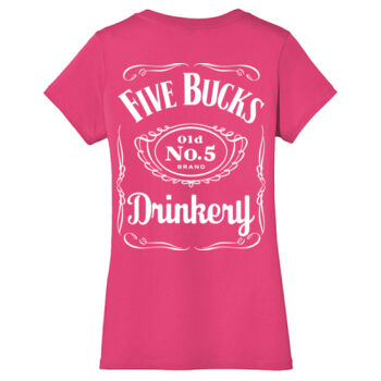 FBD Ladies Whiskey Style V-Neck - Fuchsia Printed Thumbnail