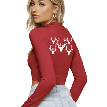 FBD Ladies Christmas Crop L/S Tee Thumbnail
