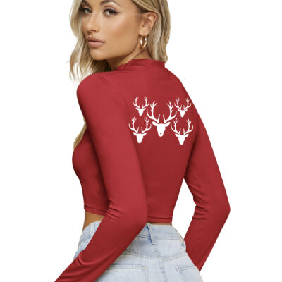 FBD Ladies Christmas Crop L/S Tee Thumbnail